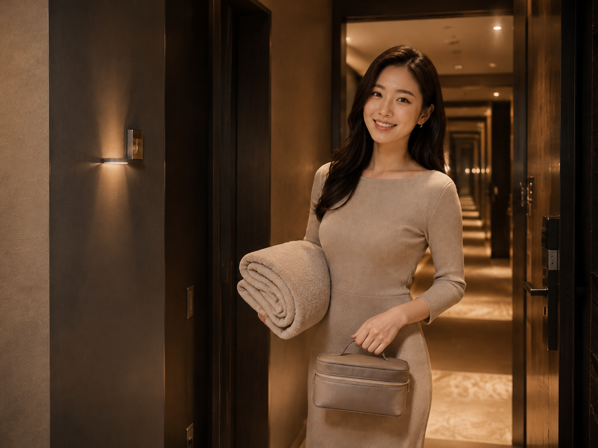 서울 역삼동 방문 홈케어 일정을 준비하는 젊은 성인 한국 여성 관리사